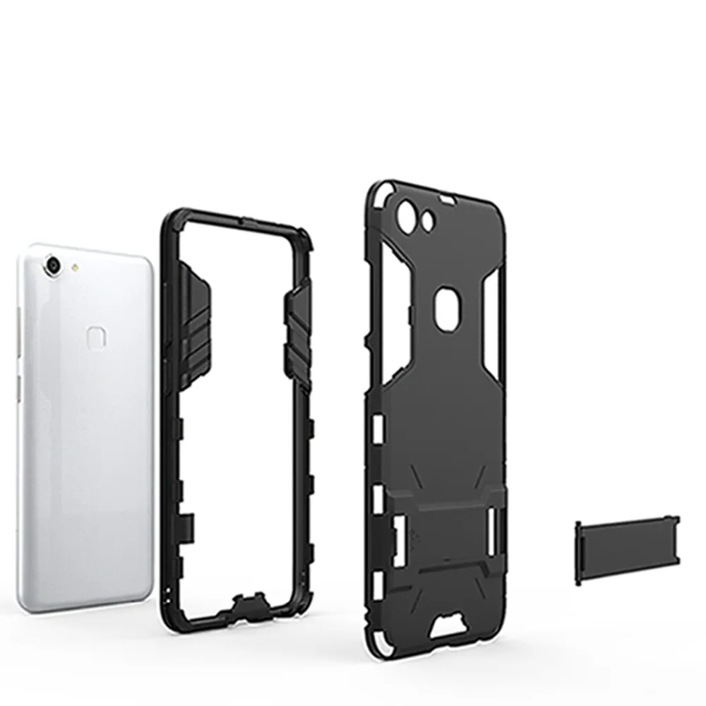 ДЛЯ VIVO V7 V3 V5 Max Plus Мягкие TPU & PC Пластик Гибридный Панцири антидетонационных чехол