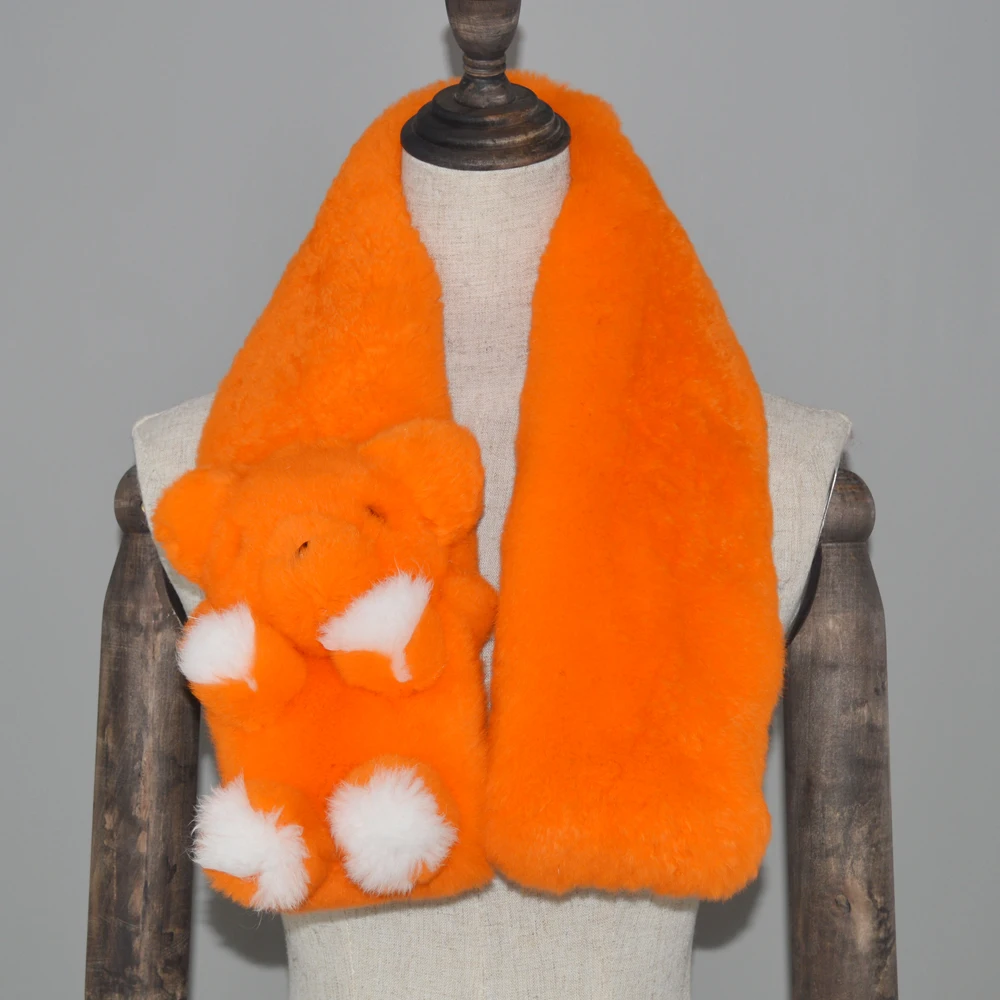 2020 новый ребенок натуральным шарф из меха кролика рекс прекрасные дети кролик