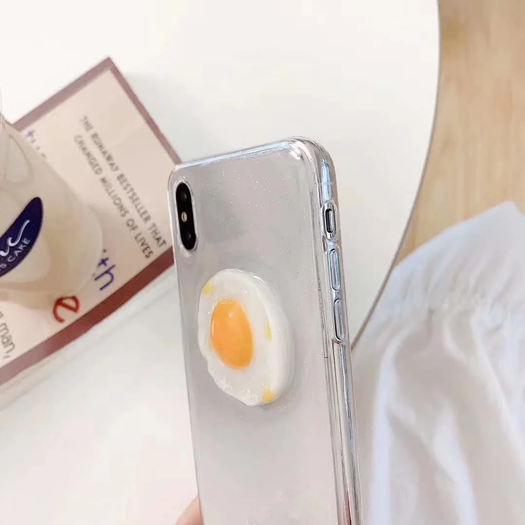 Kuutti Squishy Cute 3D Egg Clear TPU Summer Phone Cases for iPhone 6 6s 7 8 Plus X XR XS Max Covers iphone xs max Case Gifts |