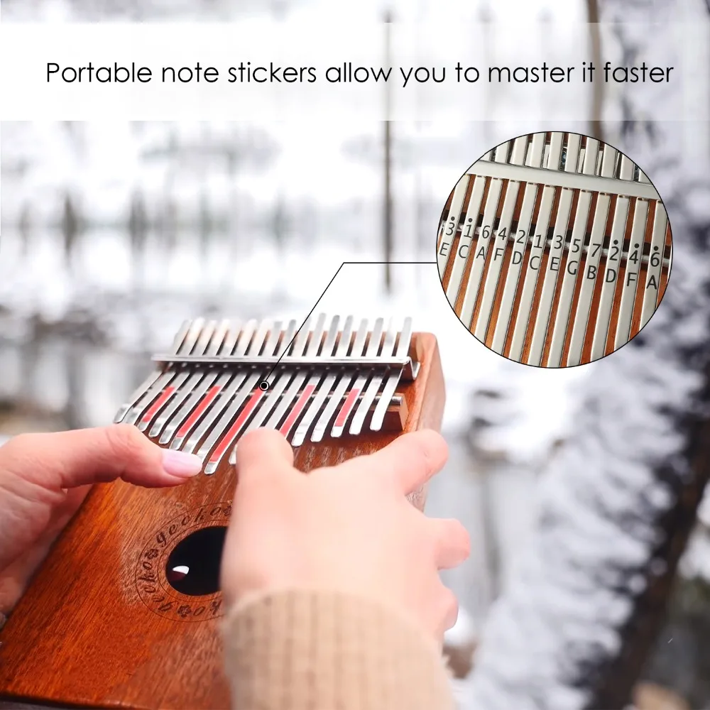 GECKO Kalimba 17 Keys пианино для больших пальцев builts-in EVA высокоэффективный защитный бокс