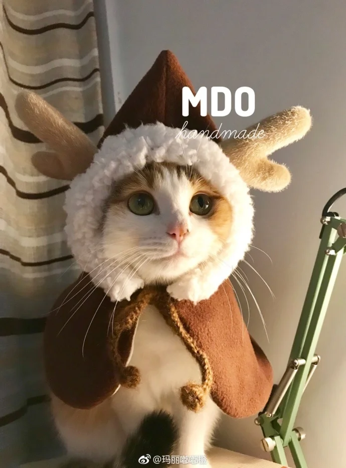 Deer Индивидуальный Ручной плащ для кошек, камуфляжный плащ для рождественской елки, праздничная одежда для кошек и собак, костюм для домашних животных, Рождественский костюм для кошек - Цвет: Deer