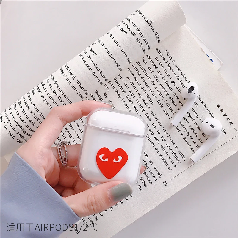 Защитный чехол Airpods с рисунком ударопрочный Прозрачный жесткий Airpods2 комплект