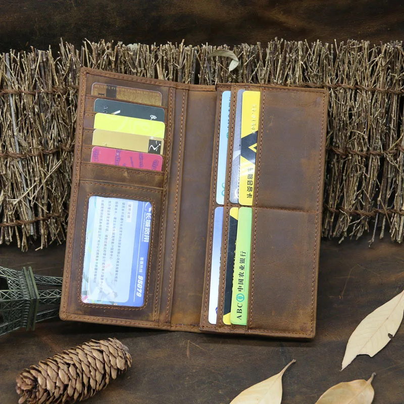 Кошелек мужской из натуральной кожи винтажный кошелек воловьей с отделением для