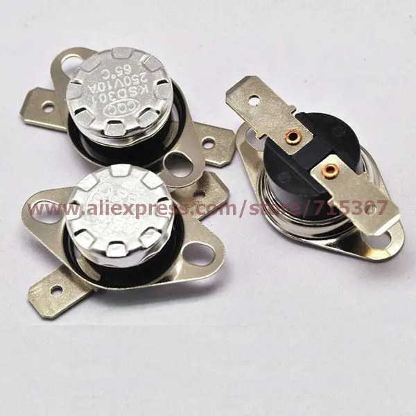 PHISCALE 5 шт. температурный Переключатель KSD301 термостат переключатель 65C градусов 10А