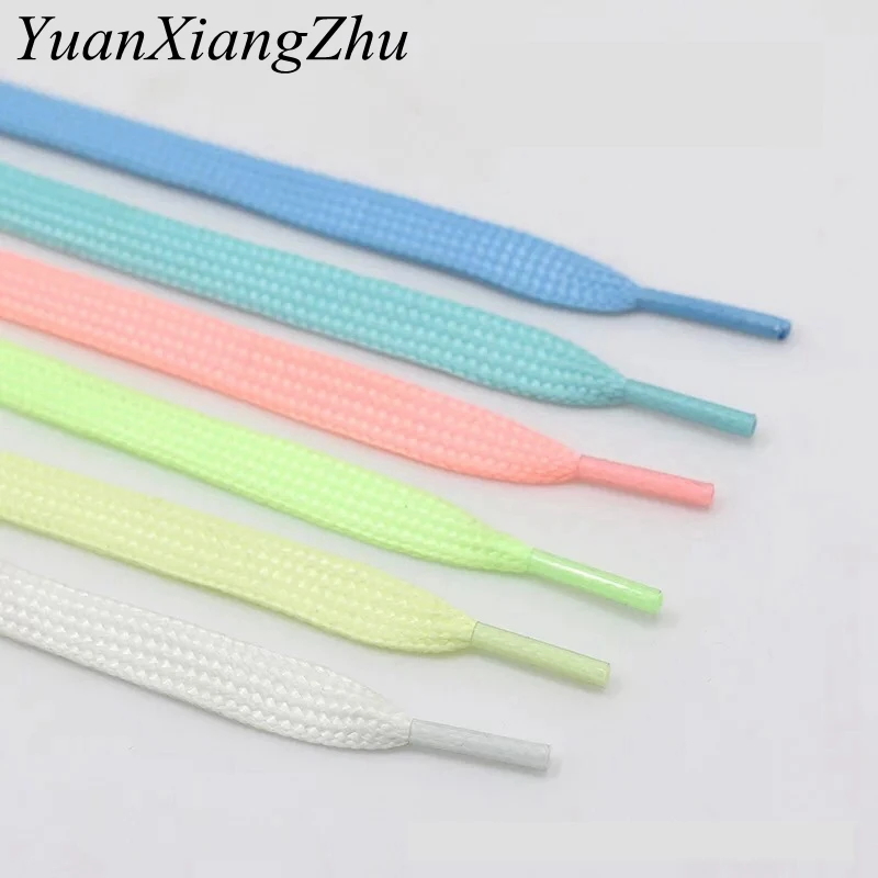1Pair Sport Luminous Shoelace Athletic Sport Flat Shoe Laces Glow In The Dark Night Color Fluorescent Shoelace Free Shipping YG2