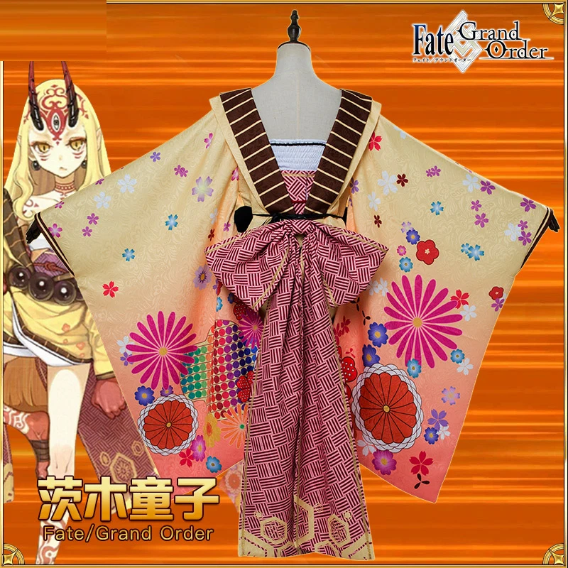 Хит Fate Gand Order Ibaraki Douji костюм для косплея платье-кимоно с аксессуарами полный
