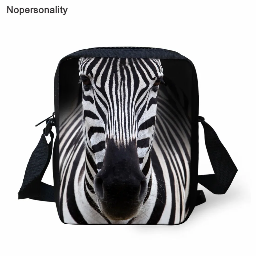 

Nopersonality Black Animal Zebra Prints Child School Bag Kids Small Messenger Bag Adults Casual Shoulder Book Bags Mini Satchel