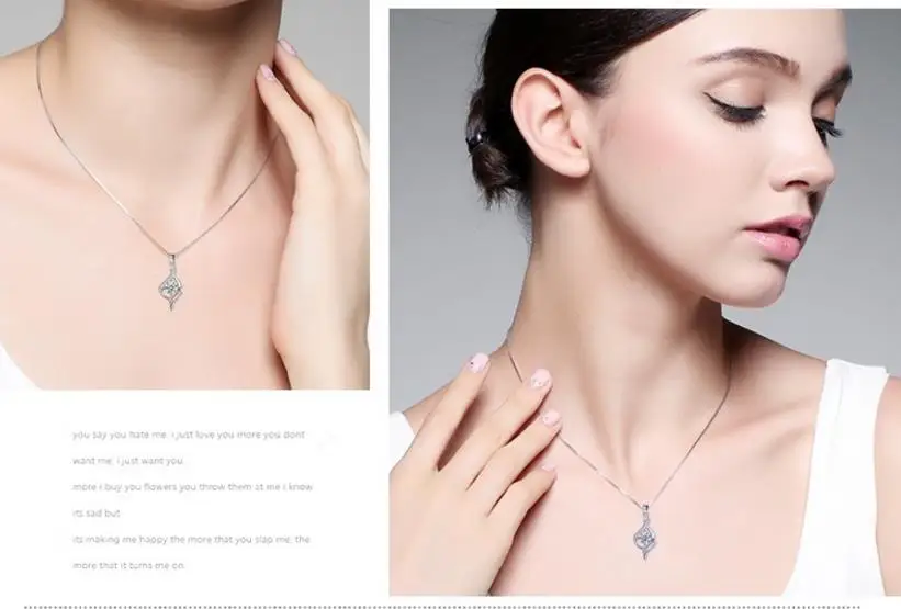 Одежда высшего качества с серебряным покрытием подвески ожерелья для женщин