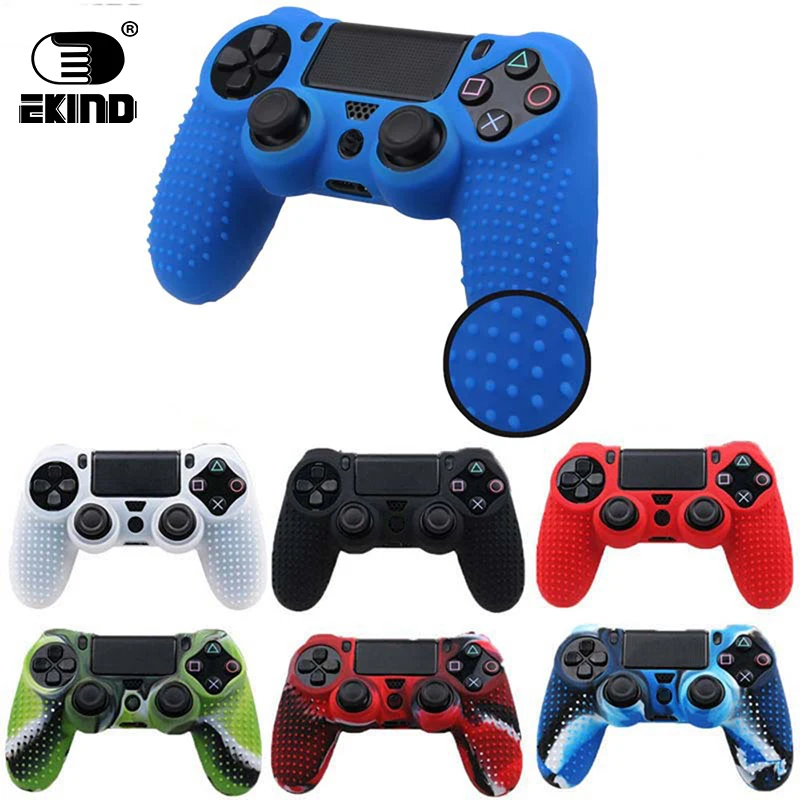 EKIND Шипованный Противоскользящий силиконовый резиновый чехол для sony playstation 4 PS4 DS4 Pro тонкий контроллер с 2 колпачками