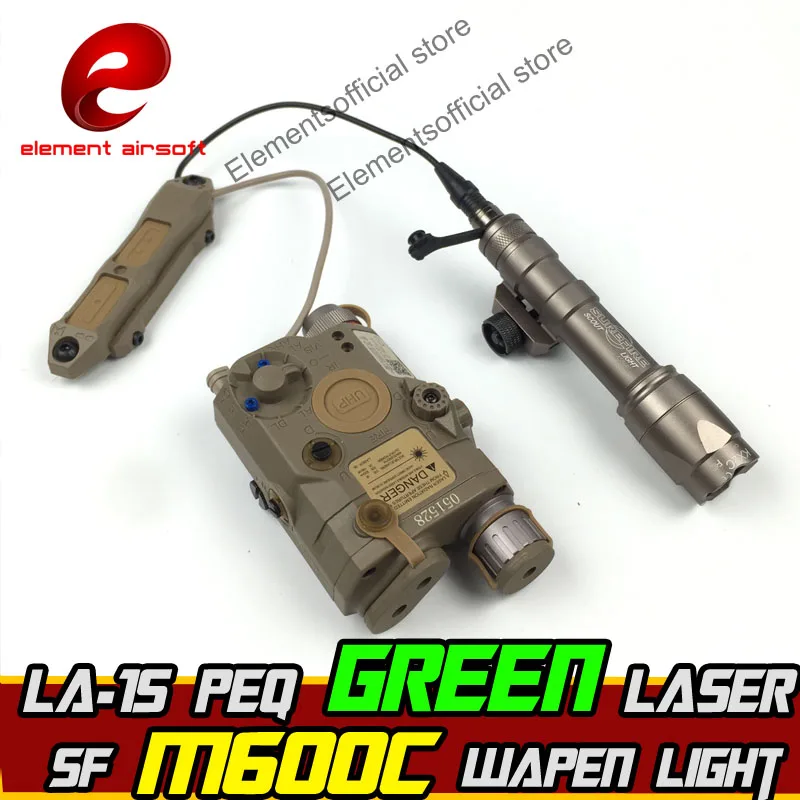 Element Airsoft suprefir M600C оружейный светильник IR PEQ 15 зеленый лазерный оружейный пистолет лампа с двойным управлением переключатель Тактический светильник-вспышка - Цвет: Коричневый