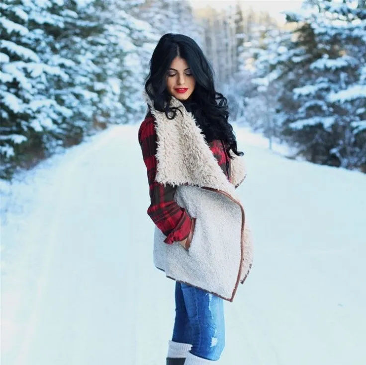 Зимнее пальто Женский Длинный жилет большой плюшевый меховой воротник вышивка