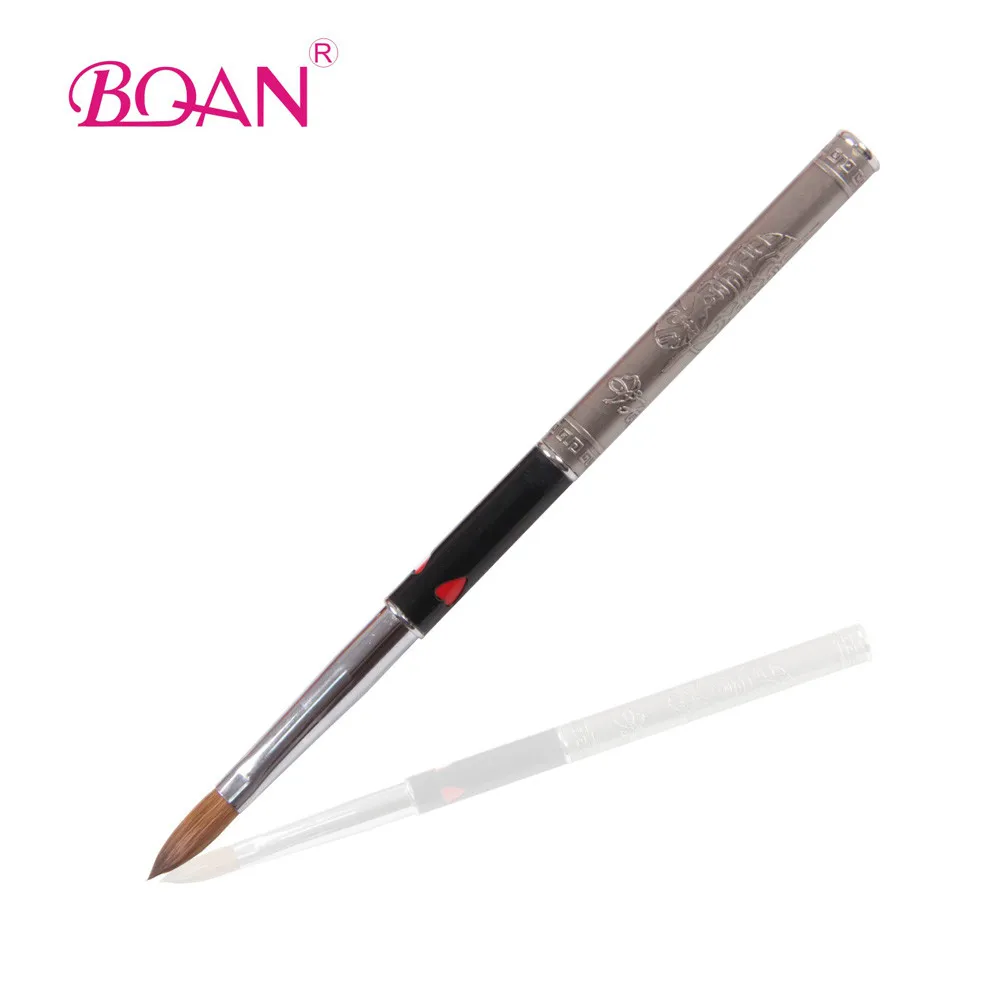 

BQAN 1 Pc Acrylic Nail Art Painting Brush #10 Pure Kolinsky Sable Hair Factory Direct Chinese Style Metal Handle DIY Tool