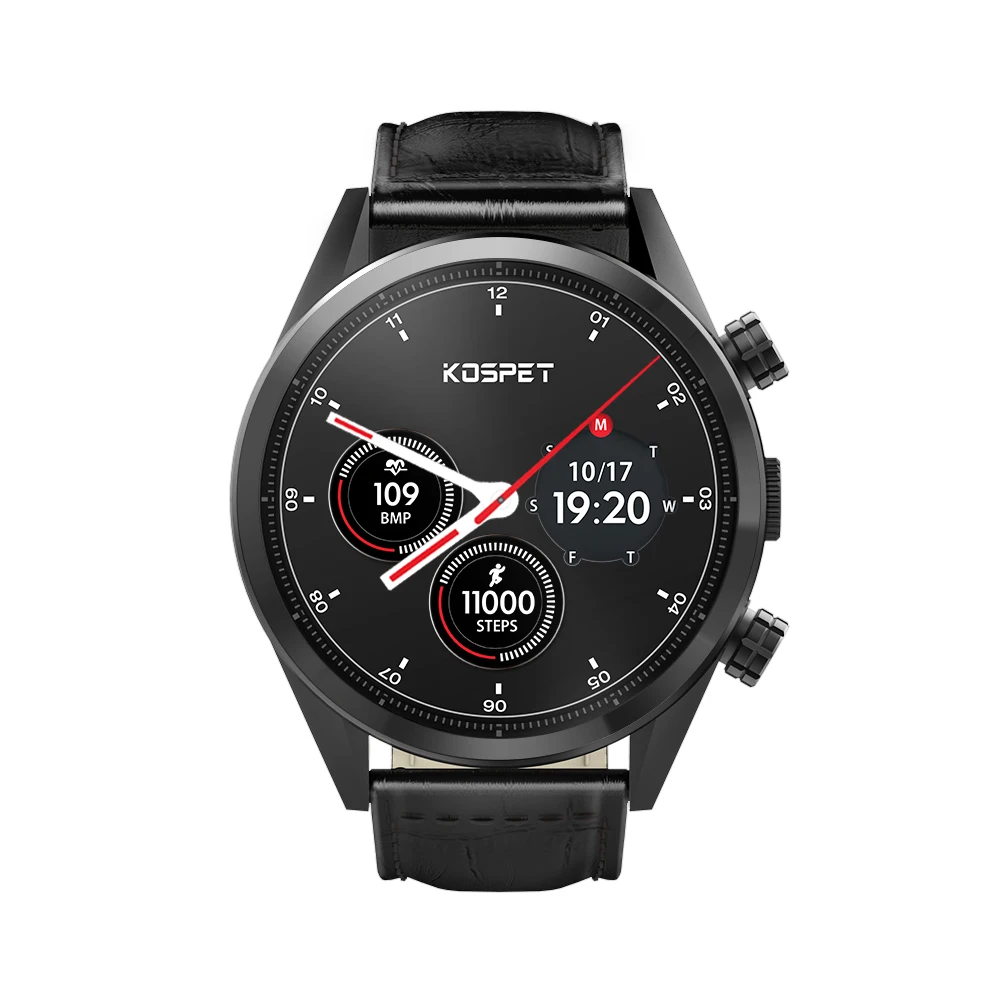 brown leather KOSPET Hope Lite 1 ГБ 16 ГБ Android7.1.1 Dual 4G 1,3" AMOLED Смарт-часы для мужчин wifi 8.0MP IP67 Водонепроницаемый MTK6739 Смарт-часы телефон - Цвет: brown leather