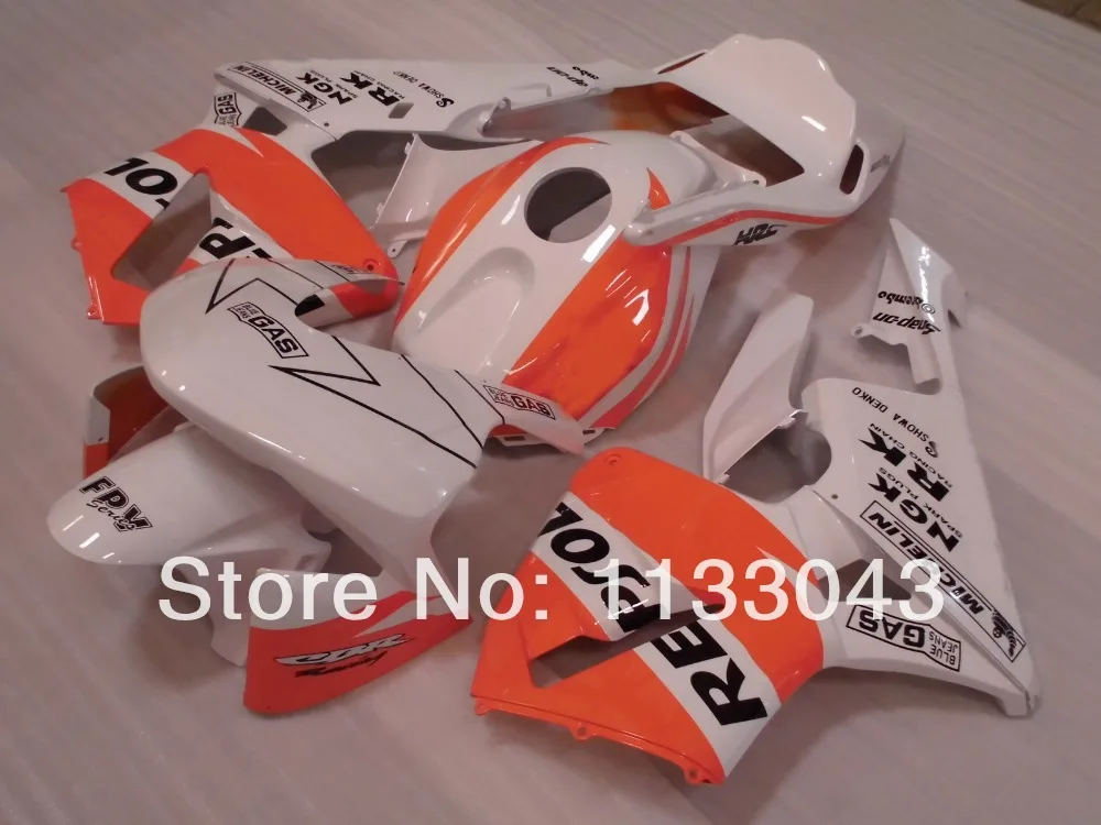 

OEM Quality Injection fairing kits for HONDA CBR600RR 03 04 F5 CBR 600RR 03-04 CBR600 RR 2003 2004 orange white fairing REPSOL