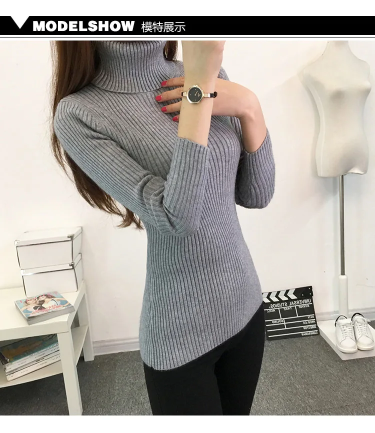2018 New Autumn Winter Turtleneck Sweater Women Fashion Knitted Pull Femme High Quality Warm Pullover Jumpers | Женская одежда