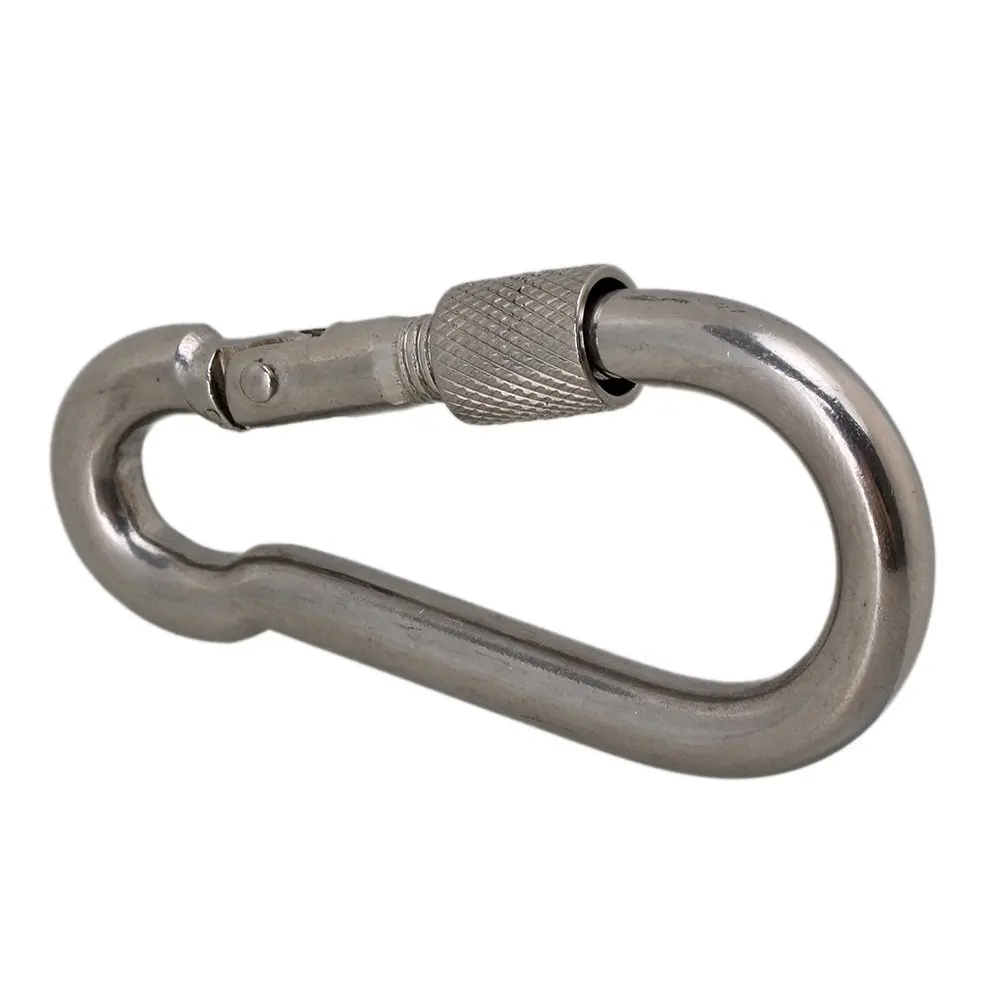 Серебристый сверхпрочный карабин M8 80 мм из нержавеющей стали 304|connector cable|connector