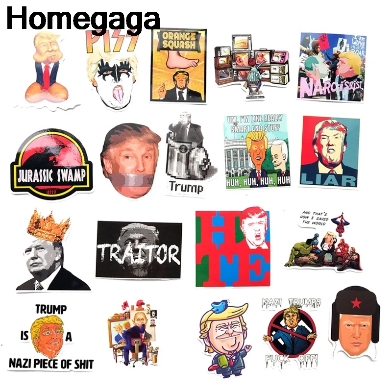 Homegaga 55 шт. Трамп забавные винтажные ПВХ наклейки для скрапбукинга багажник автомобиля для скейтборда телефона ноутбука настенные наклейки для гитары D2182