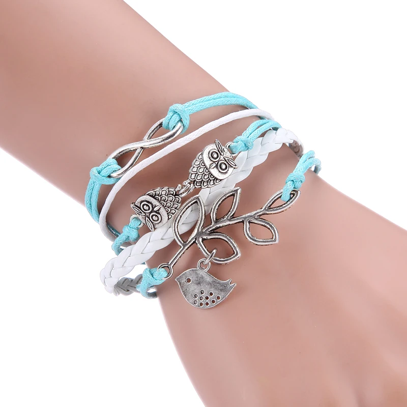 Браслет с шармами в виде совы и птиц|bracelets for|charm braceletcharm bracelets for women |