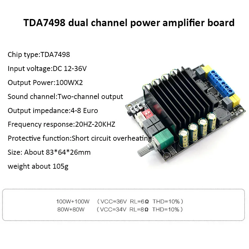 TDA7498 цифровой усилитель мощности 2 0 стерео канал 100 Вт + автомобильный аудио плата