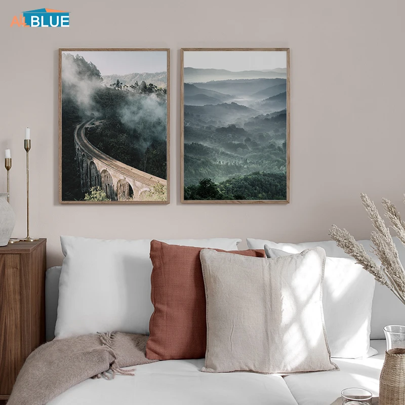 Скандинавский пустынный лес природные пейзаж настенный художественный печатная