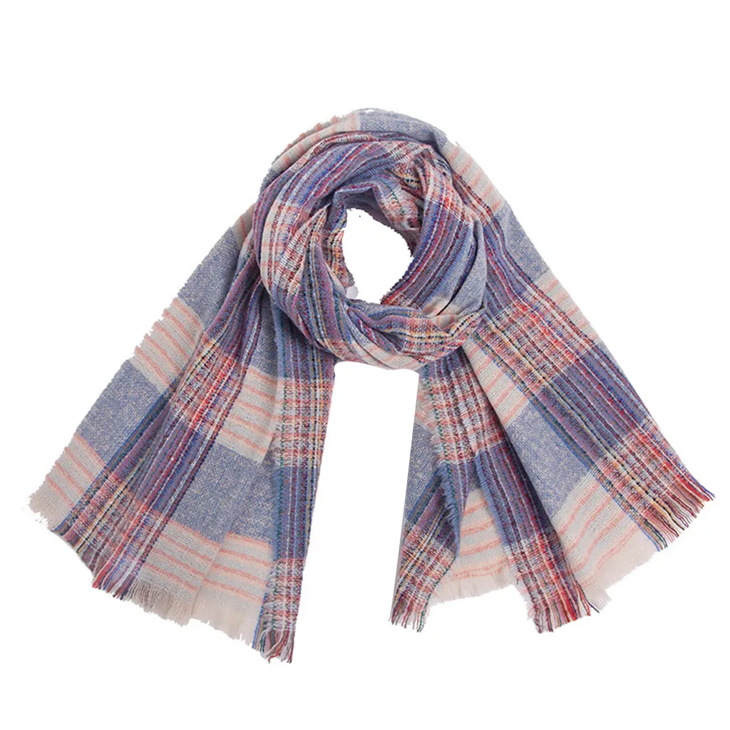 Шарф женский длинный дизайнерский зимний теплый большая решетка 2019 | Аксессуары