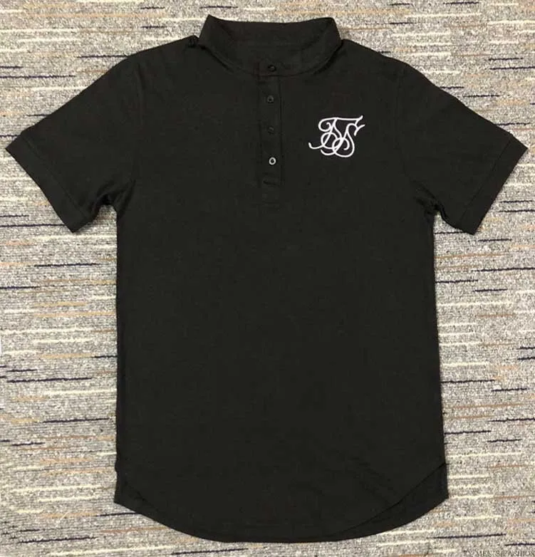 Black Новинка, мужская мода, летняя, ss Sik Silk Kanye West, Sik Silk, мужская, повседневная, хип-хоп, неровная, изогнутая кромка, с коротким рукавом, хлопковая футболка - Цвет: Black
