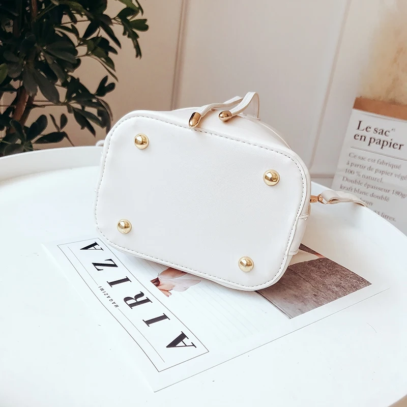 Сумка мешок на шнурке для женщин мини сумка из искусственной кожи сумки через