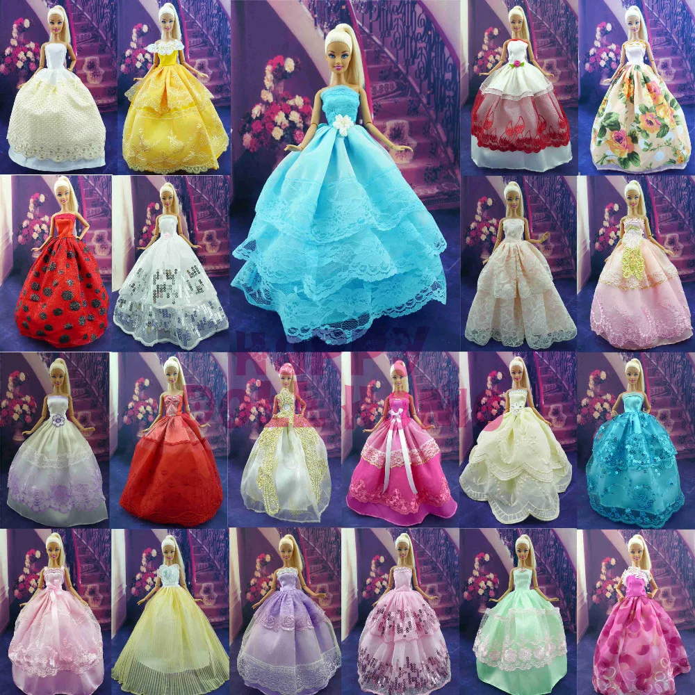 Оптовая продажа 100 шт./лот ручной работы вечерние платье куклы одежда принцессы