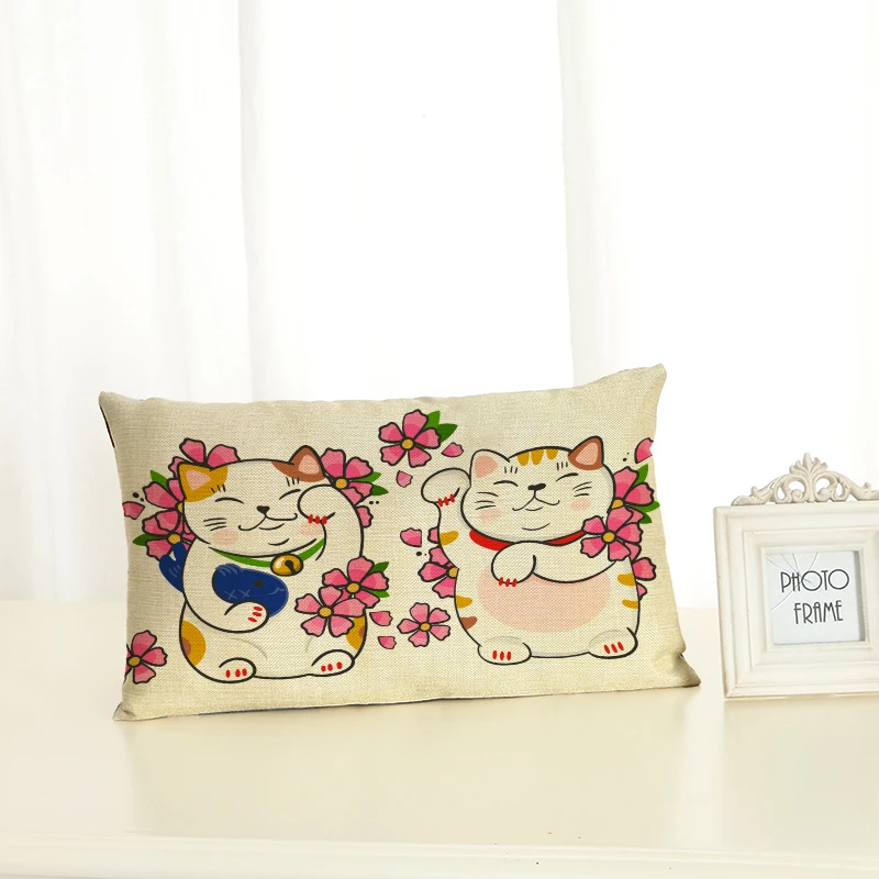 HD 30x50 кошка узор Housewear стул мягкий чехол мягкий комплект наволочек Almofadas хлопковые льняные квадратные