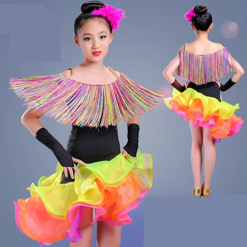 

2019 New Adult/Children Latin Dance Dress Women/Girls Cha Cha/Rumba/Samba/Ballroom Clothing For Dance Roupa Infantil Feminina