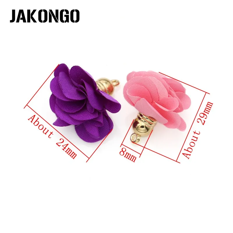 JAKONGO красочные шелковые атласные подвески в виде цветка с кисточкой для женских
