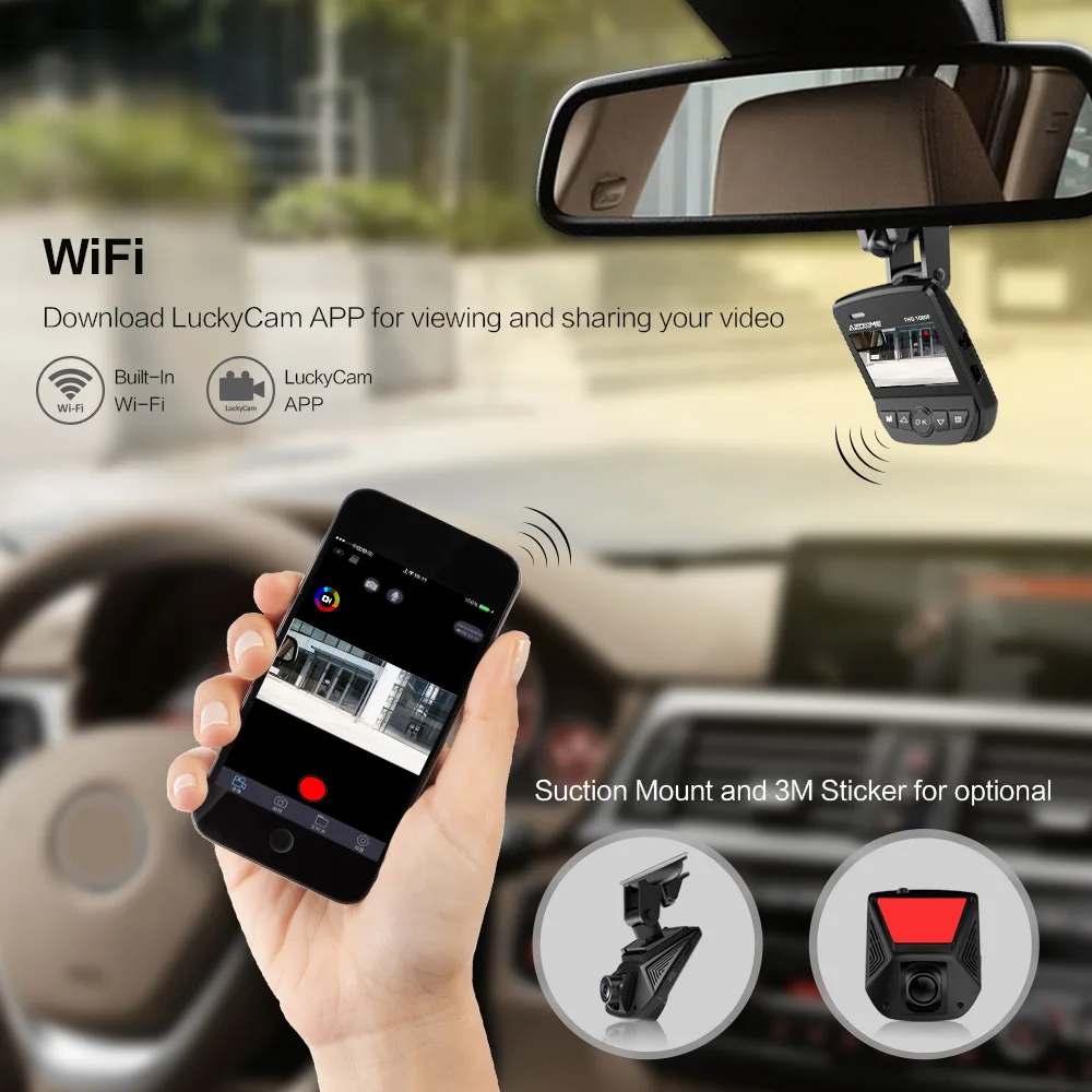 Автомобильный видеорегистратор AZDOME A305 WiFi приборная панель Full HD1080P автомобильная