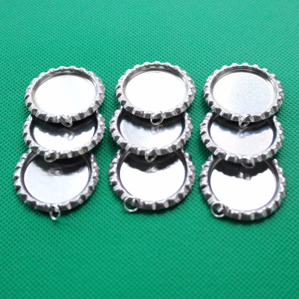 50 шт. серебряные металлические плоские крышки для самодельных изделий, волосатых бантов и ювелирных изделий SUTOYUEN плоские подвески.