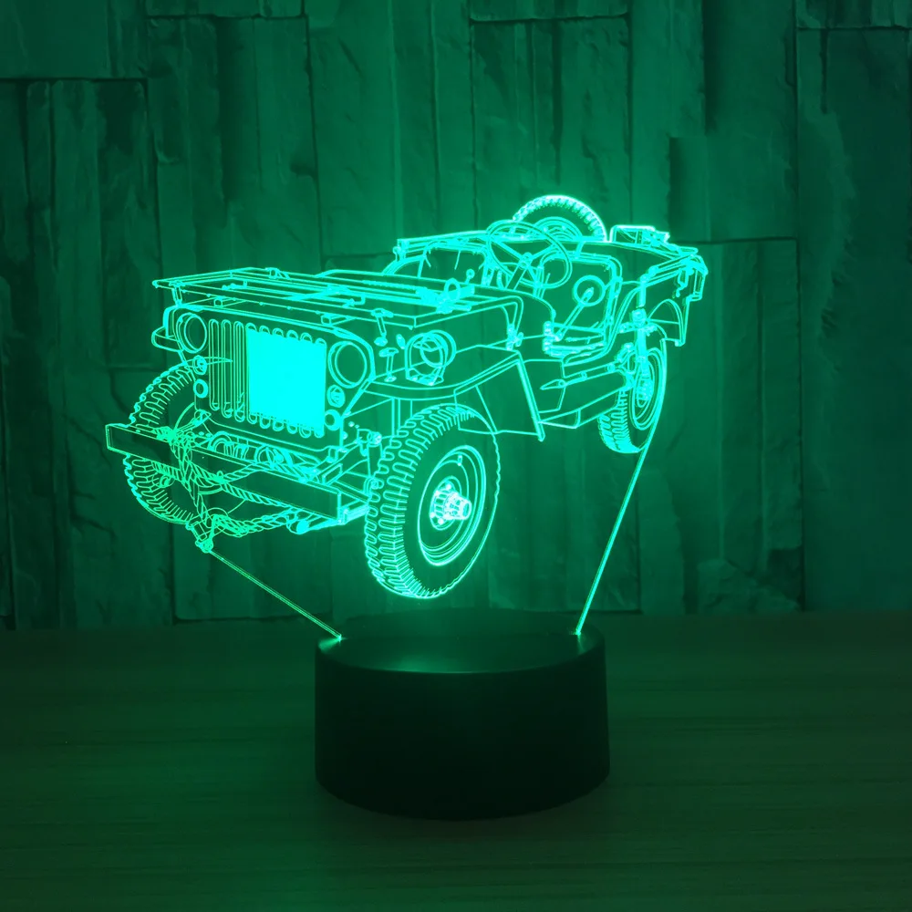 Винтаж автомобиля армейское одеяло из Bluetooth Динамик 3D Ночной светильник