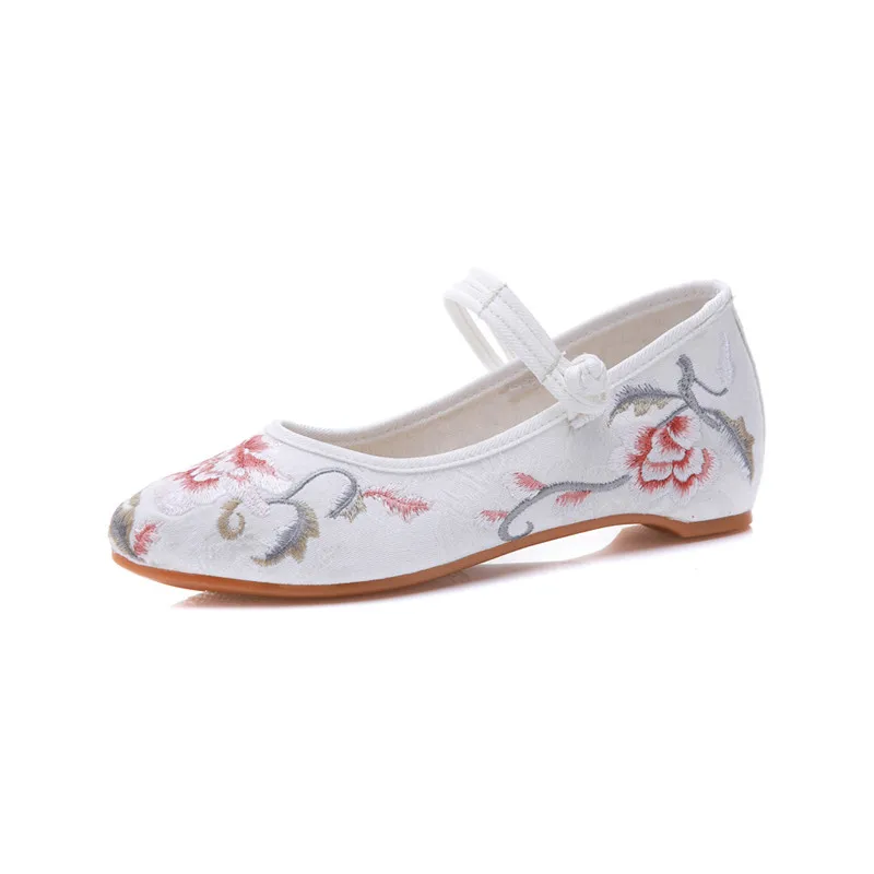 Women Spring Flats Cotton Fabric Butterfly Flowers Embroidery Shoes Woman Ladies Shallow Pointed Toe Dance Ballet Flat | Обувь