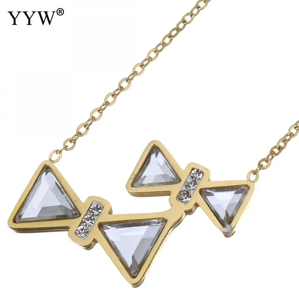 Necklace with pendant fashion crystal women female chain necklace New arrival trendy 15 inch 2 Inch extender Bowknot | Украшения и