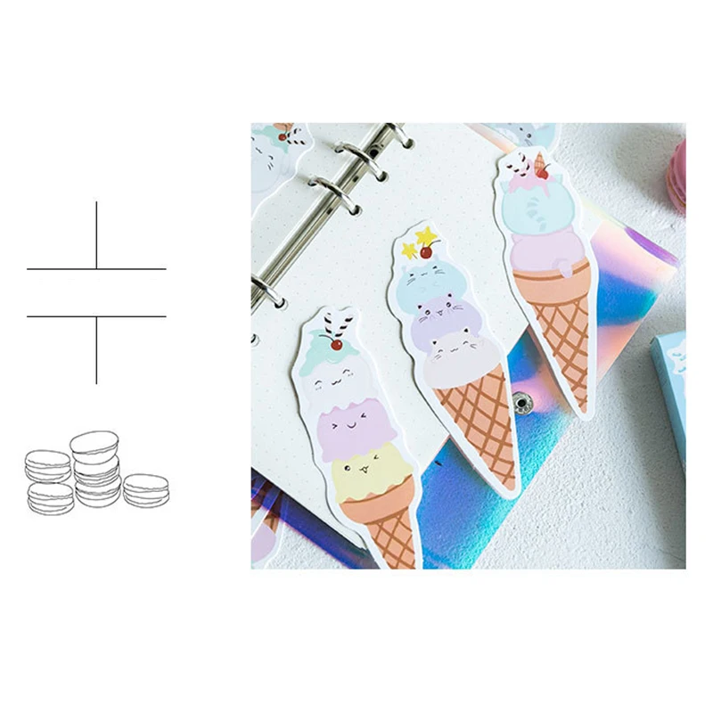 30 шт./упак. kawaii льда пельменей бумажная Закладка держания сообщение этикетка карты школы и офиса канцелярские