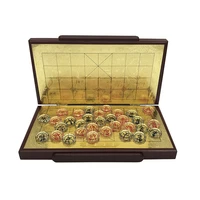 new wood chinese chess game set folding chessboard crystal pieces glittering gold foil chessboard upscal chess good gift