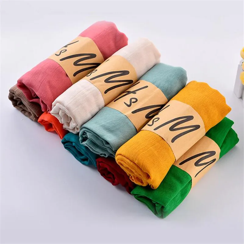 2017 г. женские хлопок белье сплошной шарф мусульманин глушитель повседневные