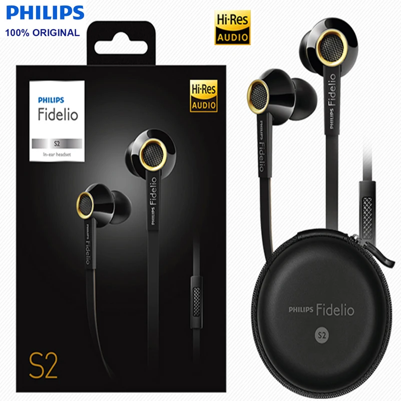 Оригинальные Hi Fi Наушники PHILIPS S2 наушники вкладыши с функцией телефонного звонка
