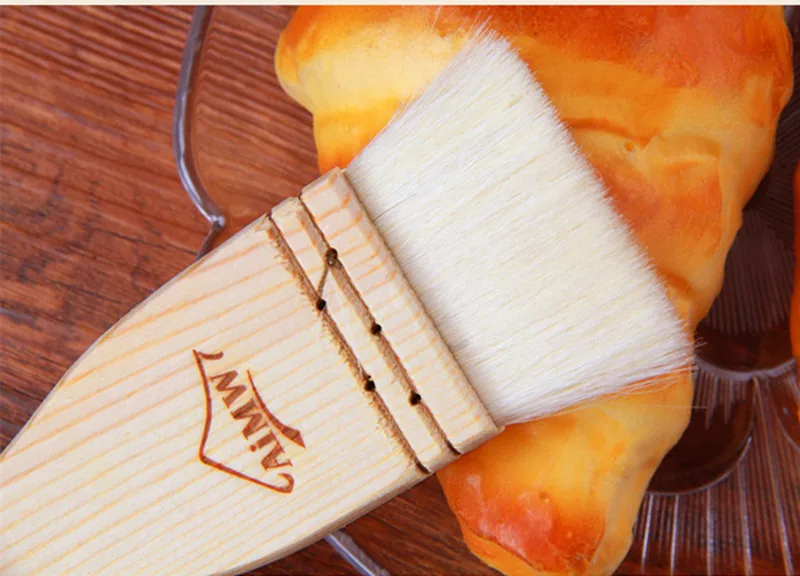 Kitchen accessories Wooden handle Wool brush Non Stick Baking Brush Extruder Liquid Oil Bread Butter Pastry Utensil | Дом и сад