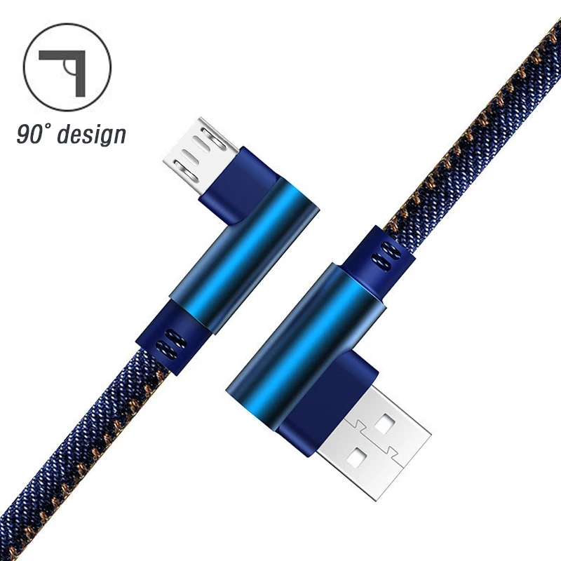 Кабель для зарядки Micro Usb кабель зарядного устройства Angolo 90 Xiaomi Redmi lenovo htc Microusb