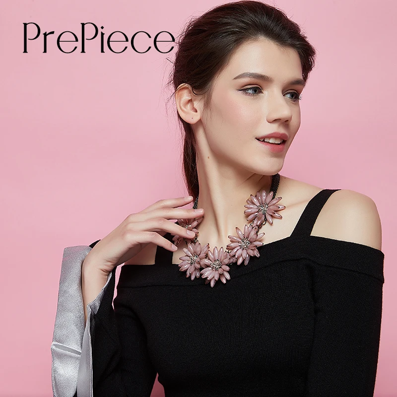 PrePiece элегантный розовый синий красный цвет многослойная цепочка 5 цветов