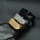 Кольцо из титановой нержавеющей стали с геометрическим дизайном для мужчин и женщин, золотистое, черное, серебристое Ювелирное Украшение в байкерском стиле, Подарочная бижутерия 2021