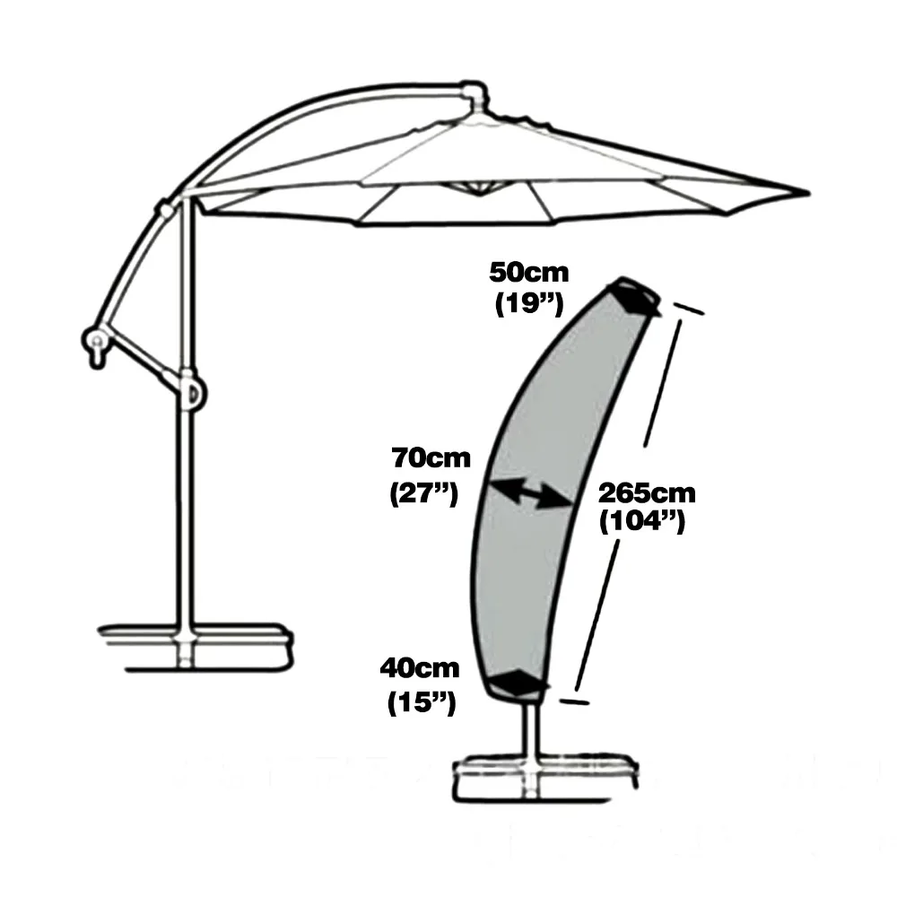 265 см сад патио пляжный зонт зонтик крышка с Водонепроницаемый молния ткань