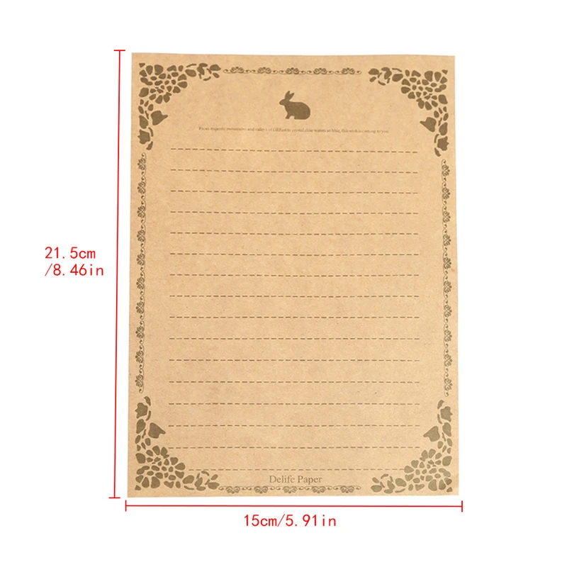 

2021 New 8 Sheets Vintage Retro Design Writing Stationery Paper Pad Note Letter Set