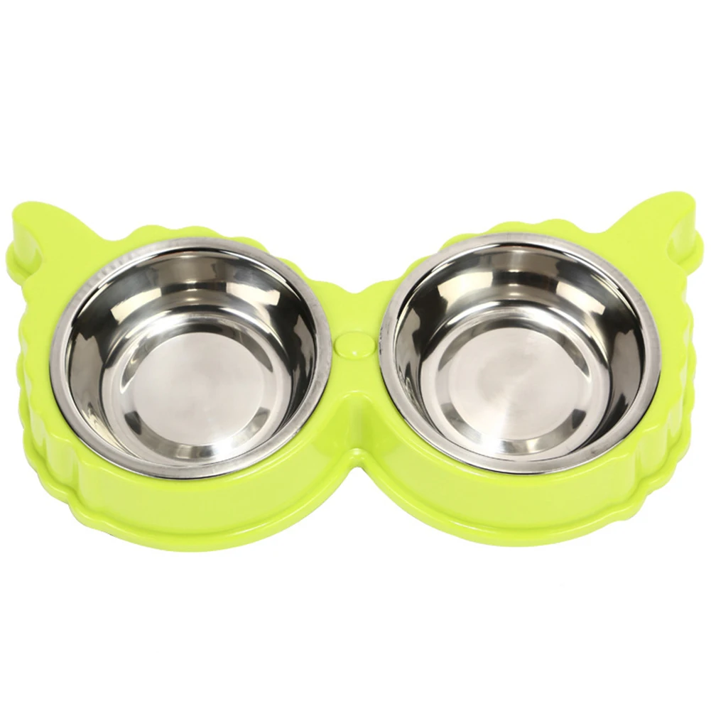 Stainless Steel Pet Dog Cat Puppy Feeding Feeder Double Bowl Water Food Holder | Дом и сад