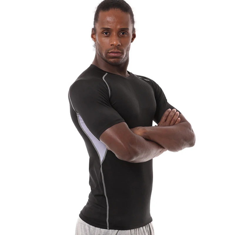 UABRAV Men Sport T-Shirt Compression Quickly Dry Fitness Gym T-shirts Short Sleeves Running Jesery | Спорт и развлечения