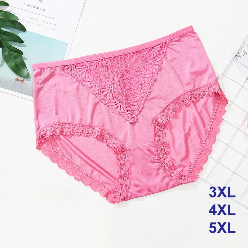 

Summer Super Big Size Lace Panties Women's Underwear Plus Size Briefs Knicker Soft Smooth Lace Cool Thin Panties 3XL 4XL 5XL