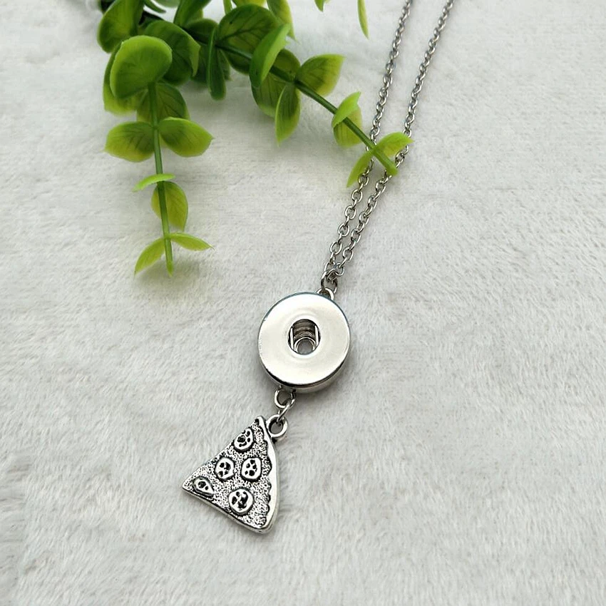 Горячая Антикварная Серебряная пицца очарование красота круглая кнопка еда